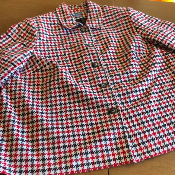 KORET Red & Black Houndstooth Button Front Coat 3X - Picture 2 of 8